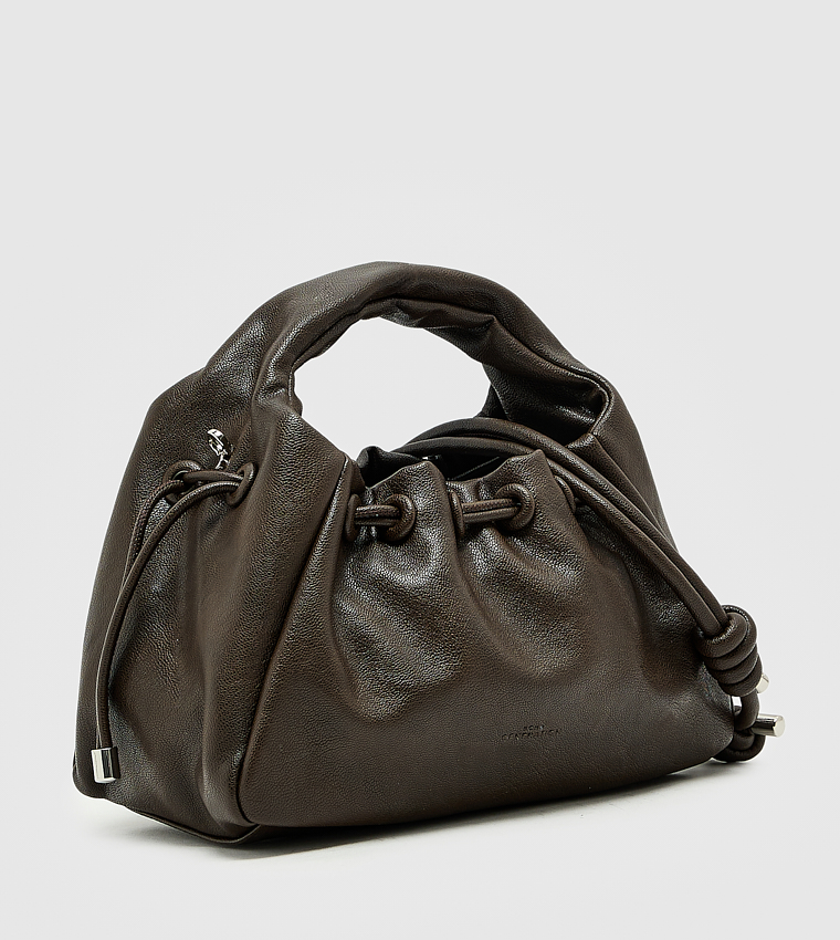 Textured Drawstring Handheld Bag, Small