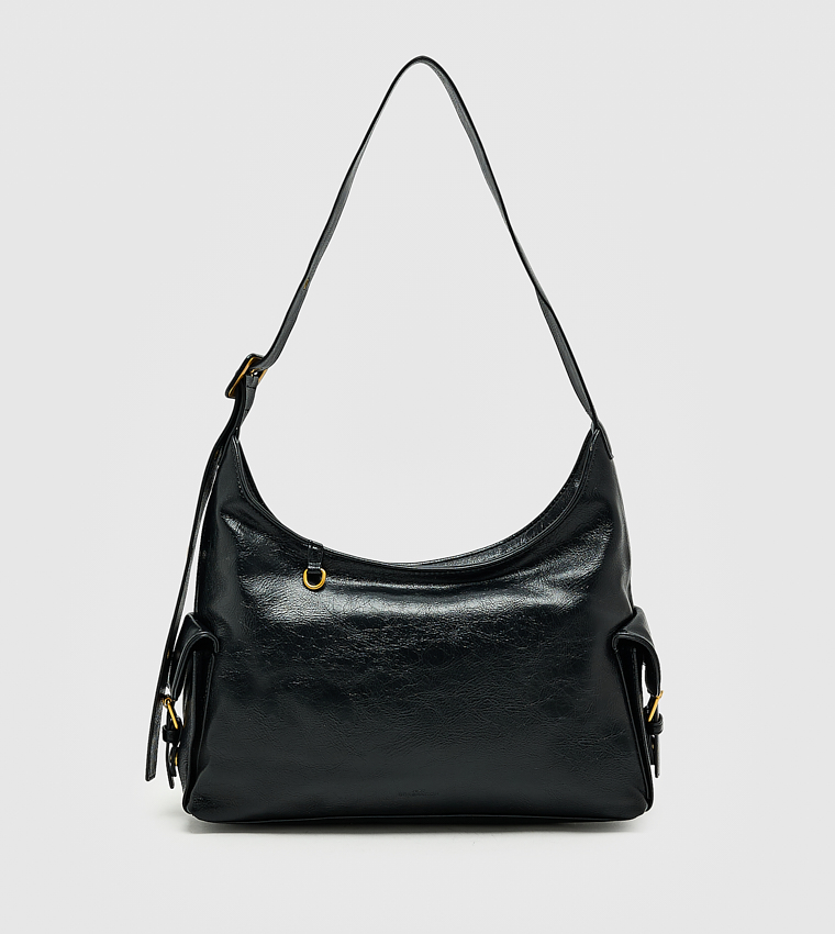 Textured Zip Shoulder Bag, Small