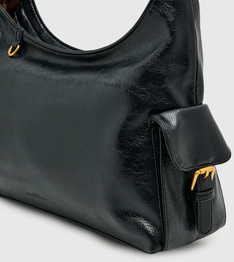 Textured Zip Shoulder Bag, Small