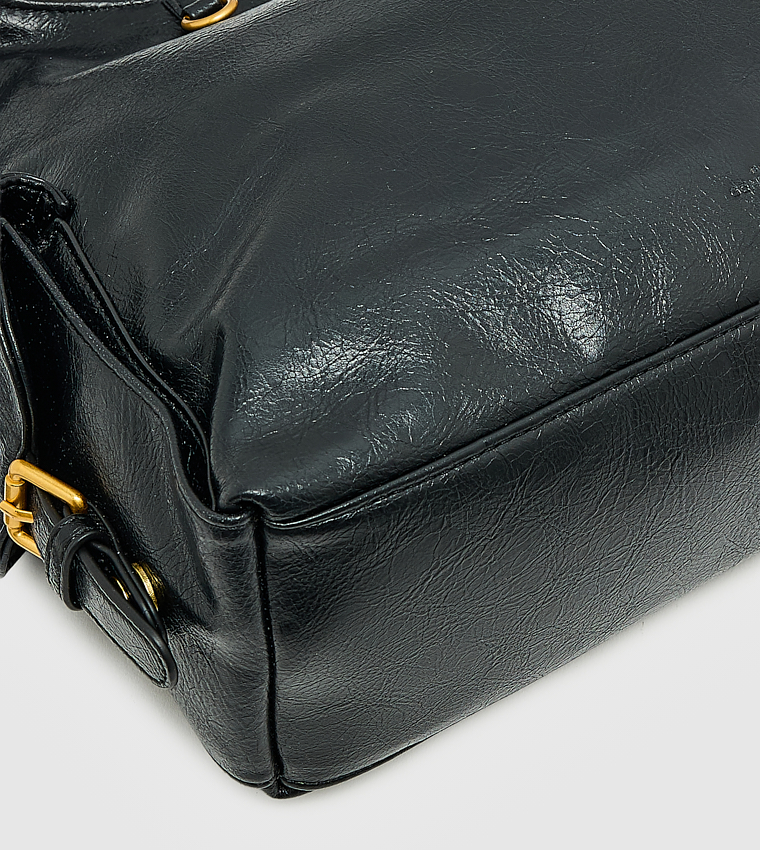 Textured Zip Shoulder Bag, Small