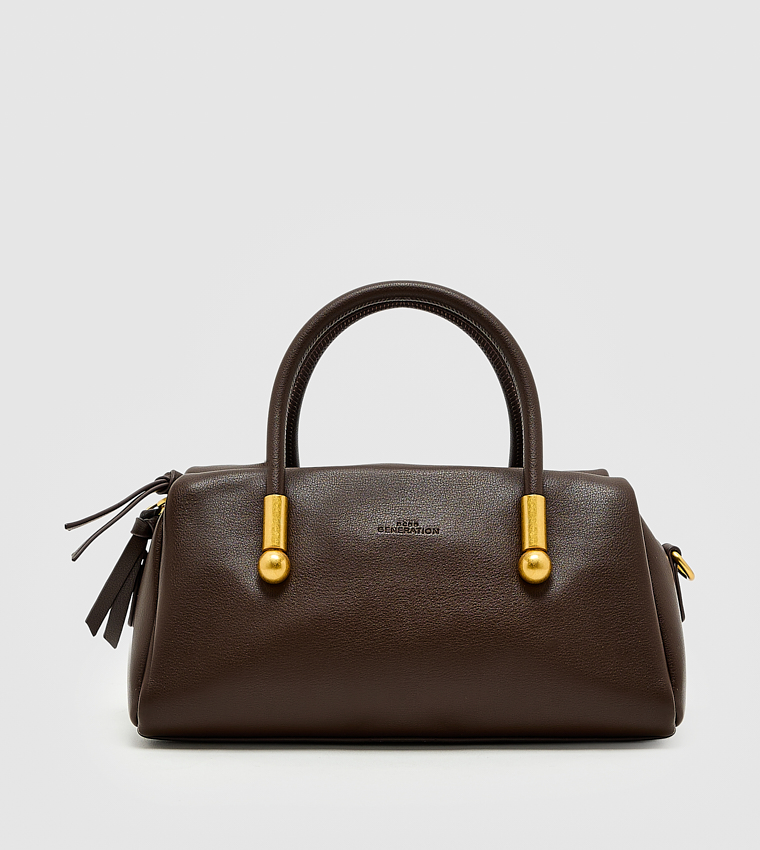 Metal Accent Zip Handheld Bag, Medium