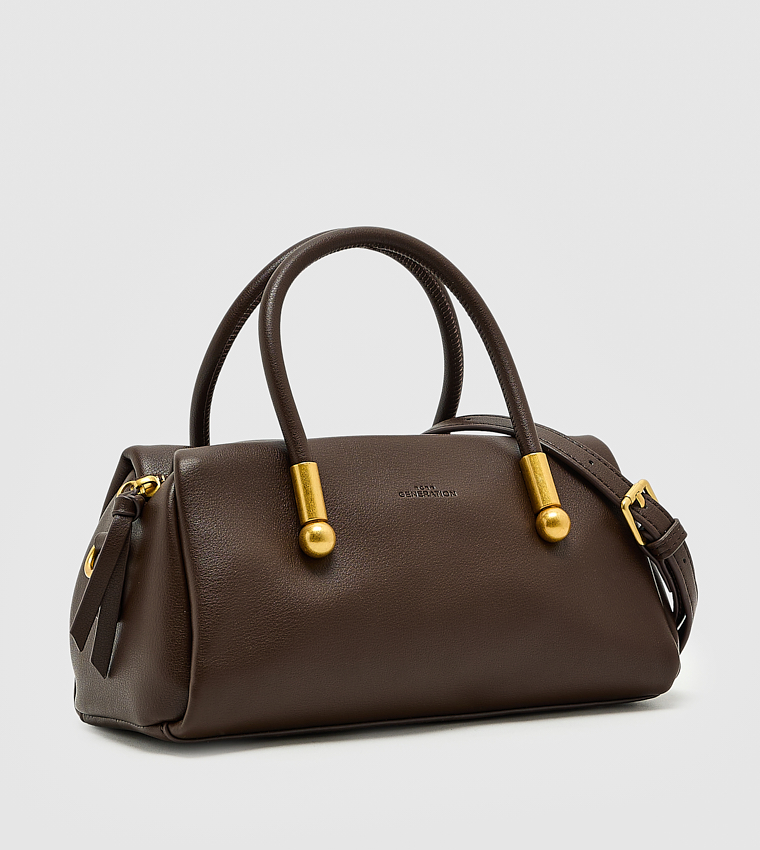 Metal Accent Zip Handheld Bag, Medium