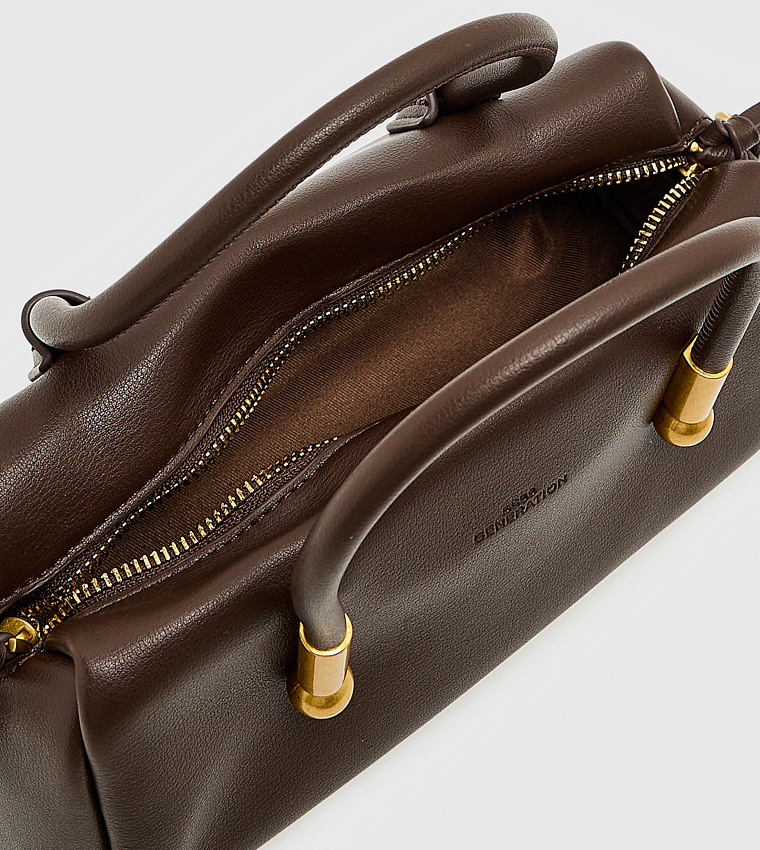 Metal Accent Zip Handheld Bag, Medium