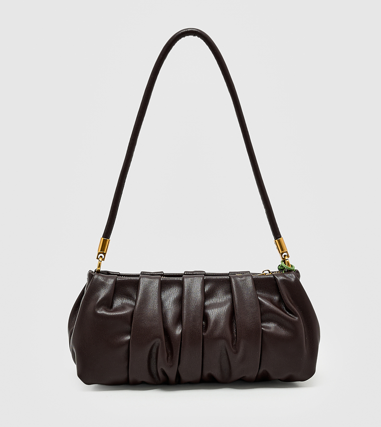 Ruched Zip Shoulder Bag, Small