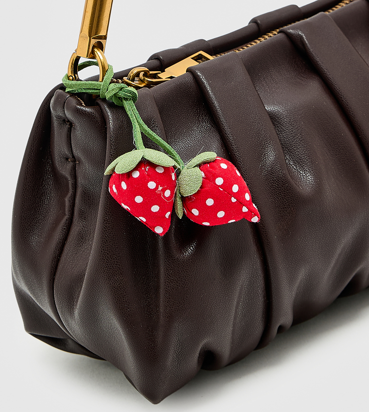 Ruched Zip Shoulder Bag, Small