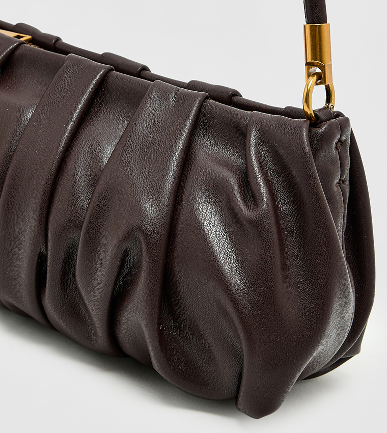 Ruched Zip Shoulder Bag, Small