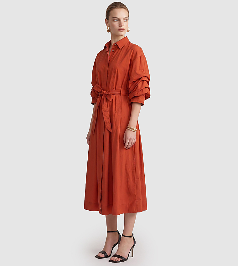 BCBG  Shirt & T-Shirt Dresses - Orange Shirt & T-Shirt Dresses