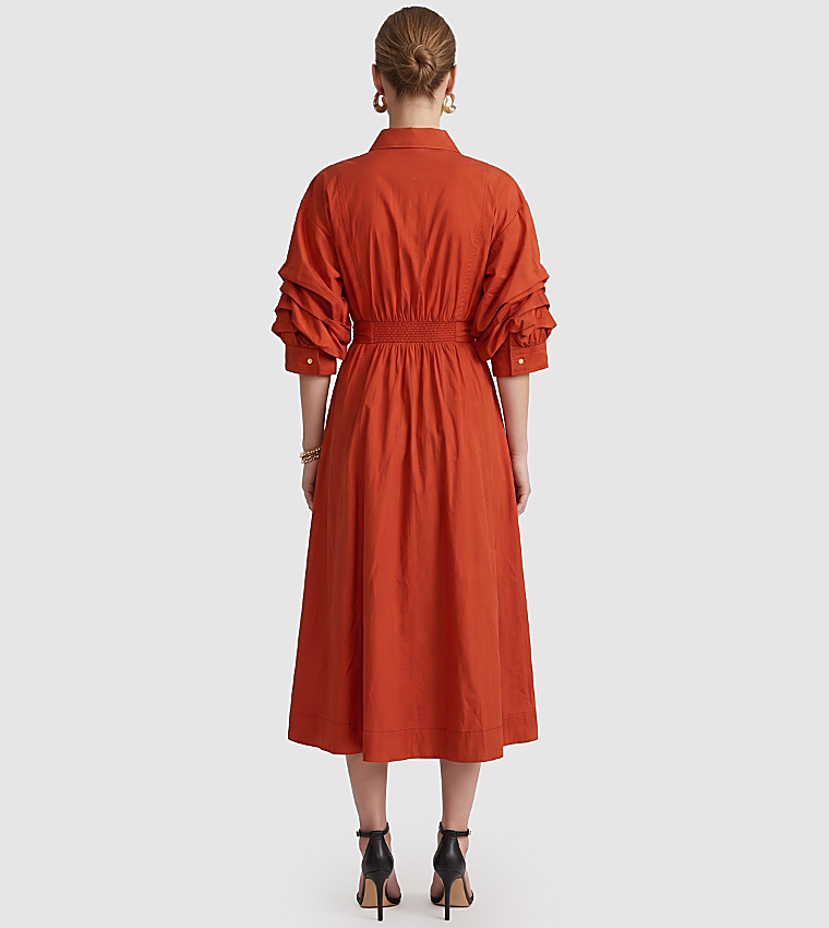 BCBG  Shirt & T-Shirt Dresses - Orange Shirt & T-Shirt Dresses
