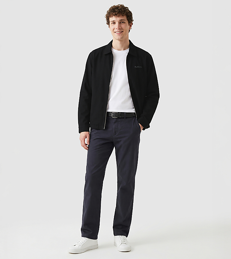 Solid Zip Closure Casual Jacket