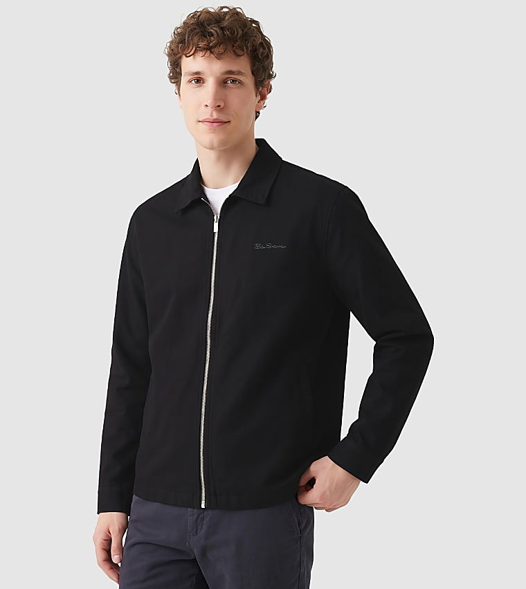 Solid Zip Closure Casual Jacket