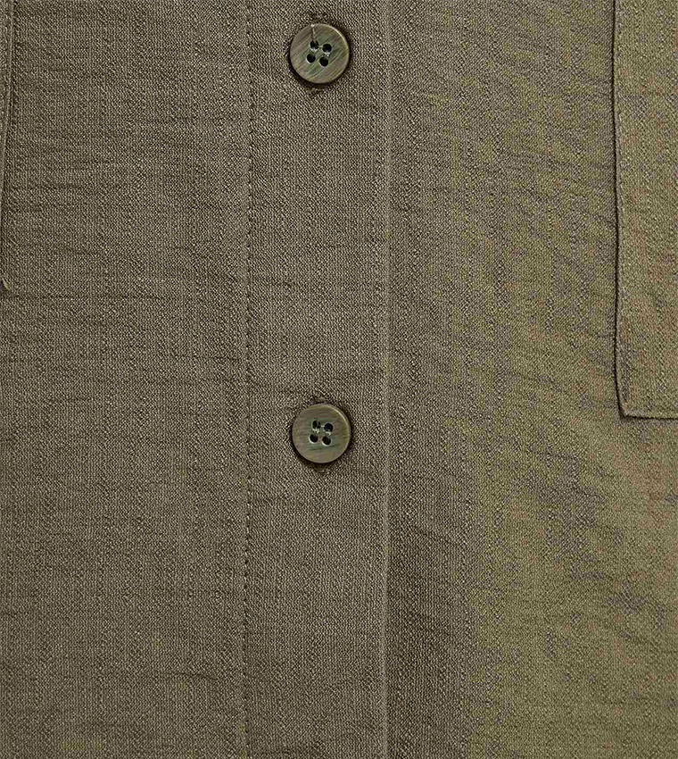 Solid Shirt Tunic with Classic Collar