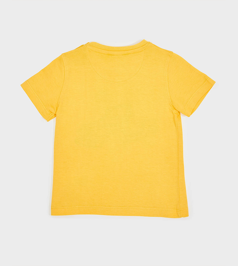 Appliqued T-Shirt with Crew Neck and Short Sleeves