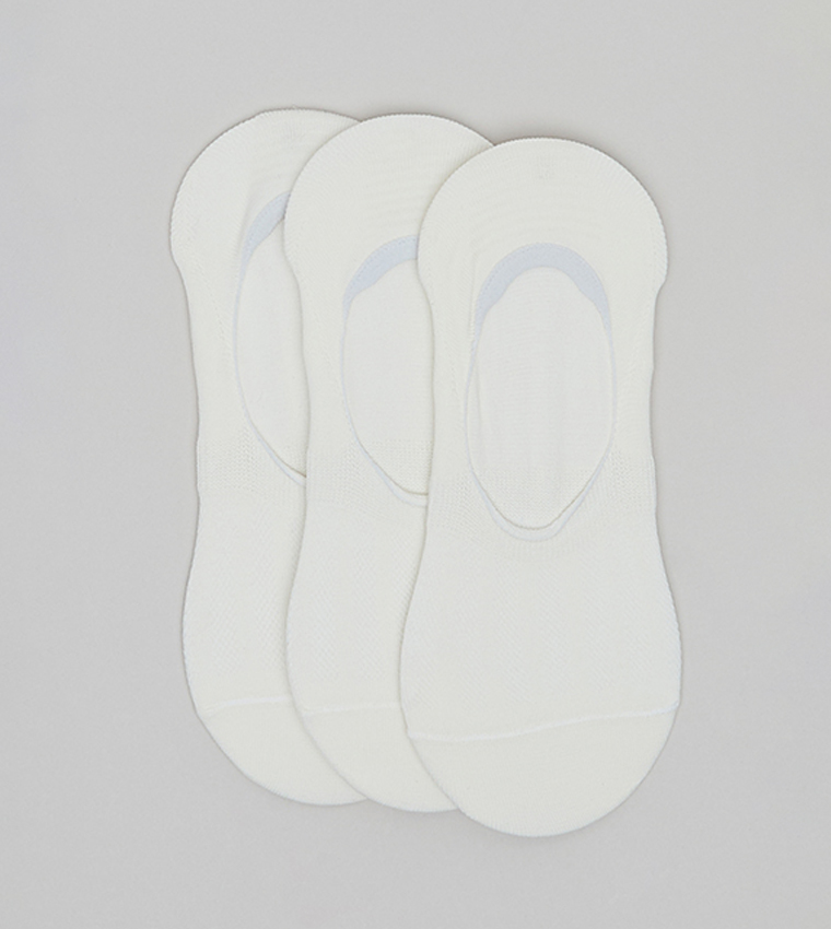 3 Pack Solid No-Show Socks