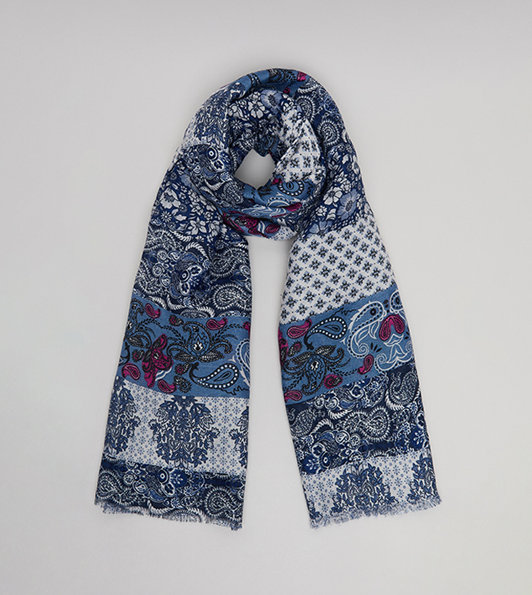 أر آند بي  أوشحة منسوجة  - أزرق Woven Scarves