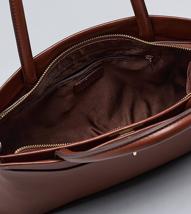 Solid Twist-Lock Satchel Bag