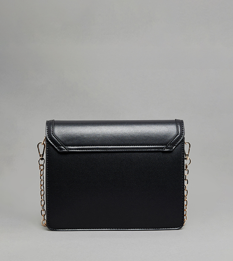 Solid Flap Crossbody Bag