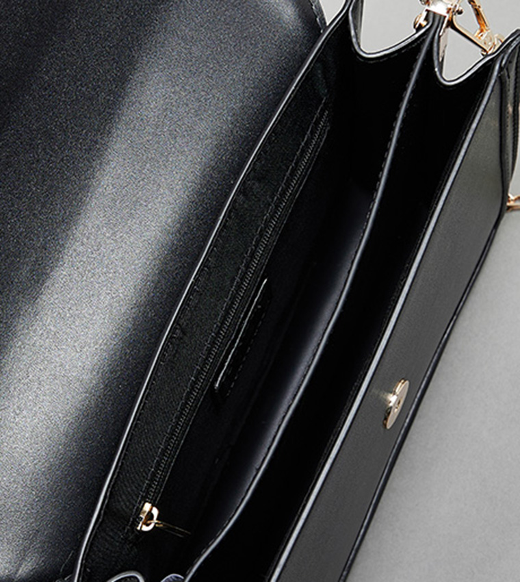 Solid Flap Crossbody Bag