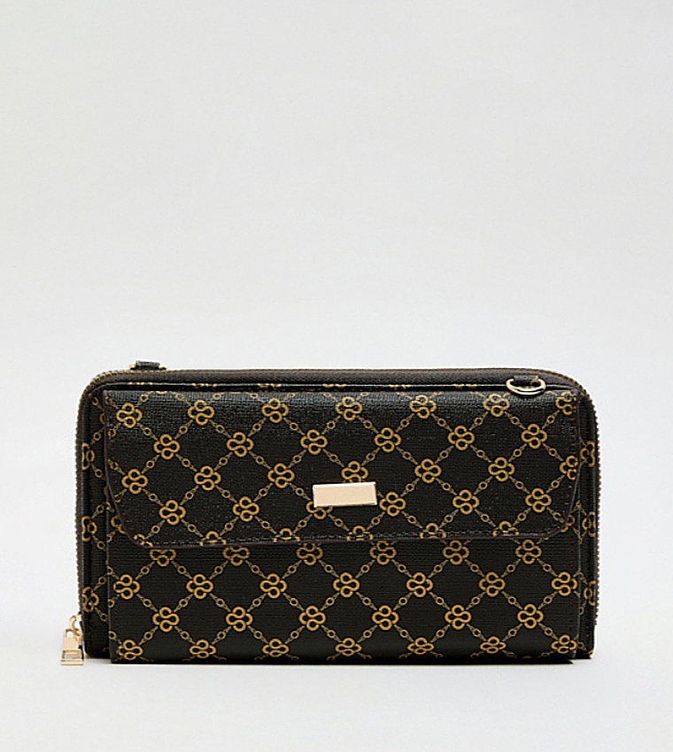 Patterned Wallet Sling Bag