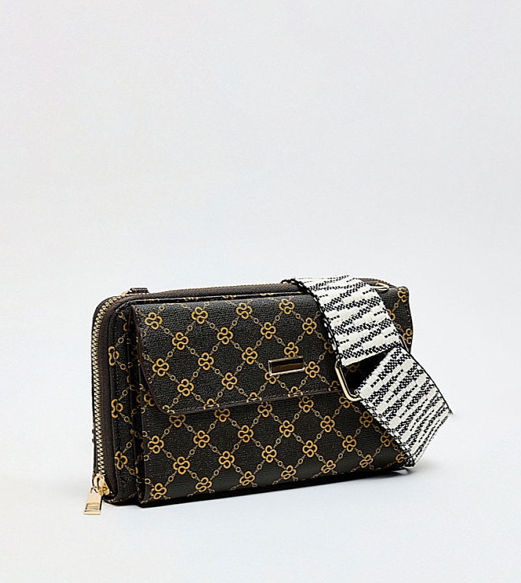 Patterned Wallet Sling Bag