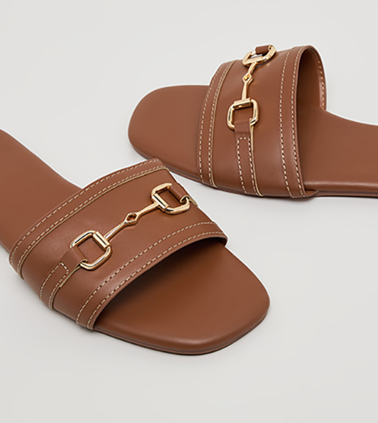 Metal Accent Flat Sandals