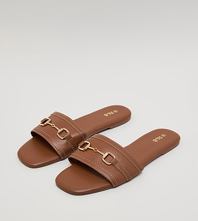 Metal Accent Flat Sandals