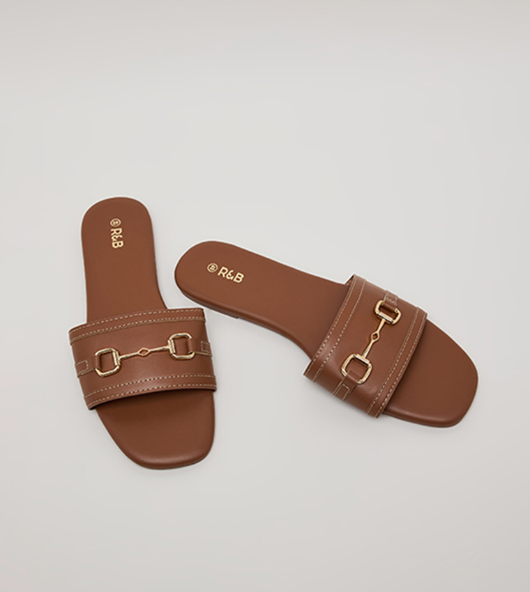 Metal Accent Flat Sandals