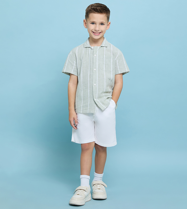 Striped Shirt and Shorts Set