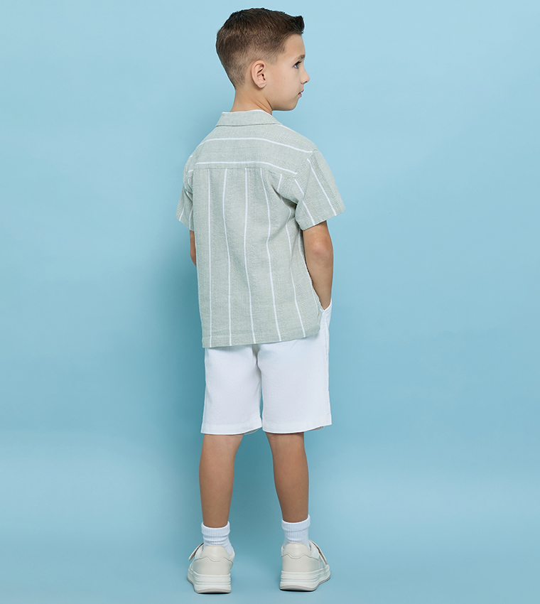 Striped Shirt and Shorts Set