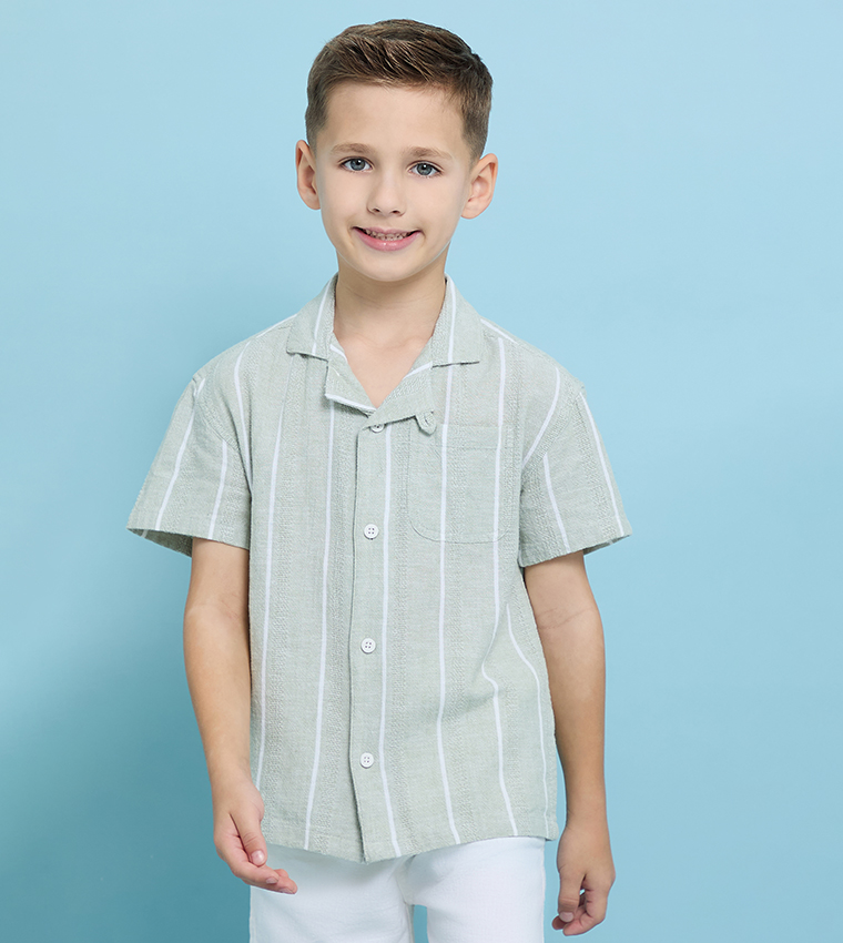 Striped Shirt and Shorts Set