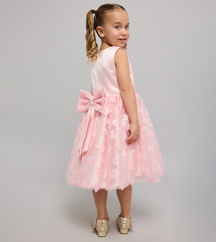 Appliqued Sleeveless Fit & Flare Dress