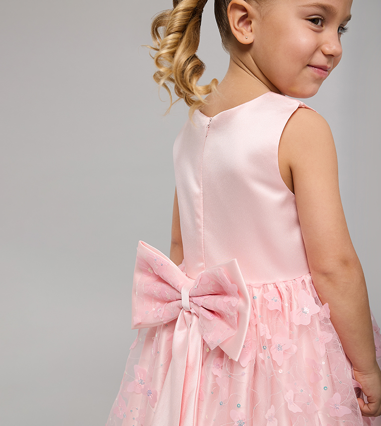 Appliqued Sleeveless Fit & Flare Dress