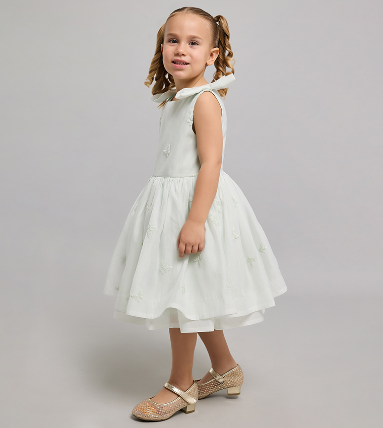 Embellisged Sleeveless Fit & Flare Dress