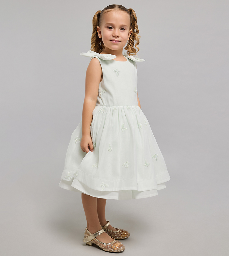 Embellisged Sleeveless Fit & Flare Dress