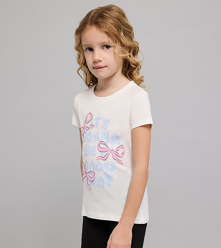 Printed T-Shirt with Crew Neck and Short Sleeves