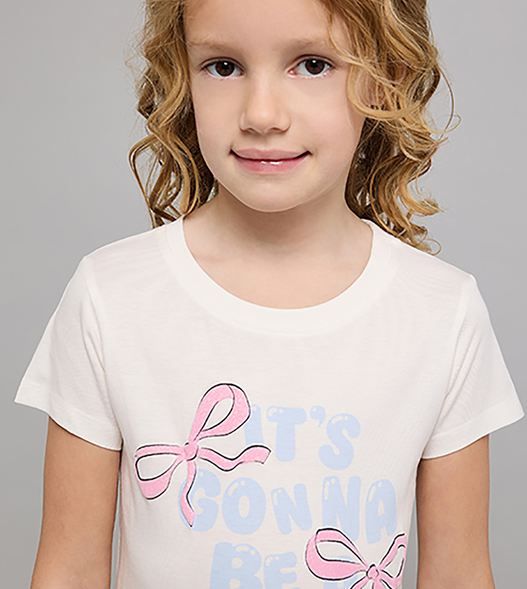 Printed T-Shirt with Crew Neck and Short Sleeves