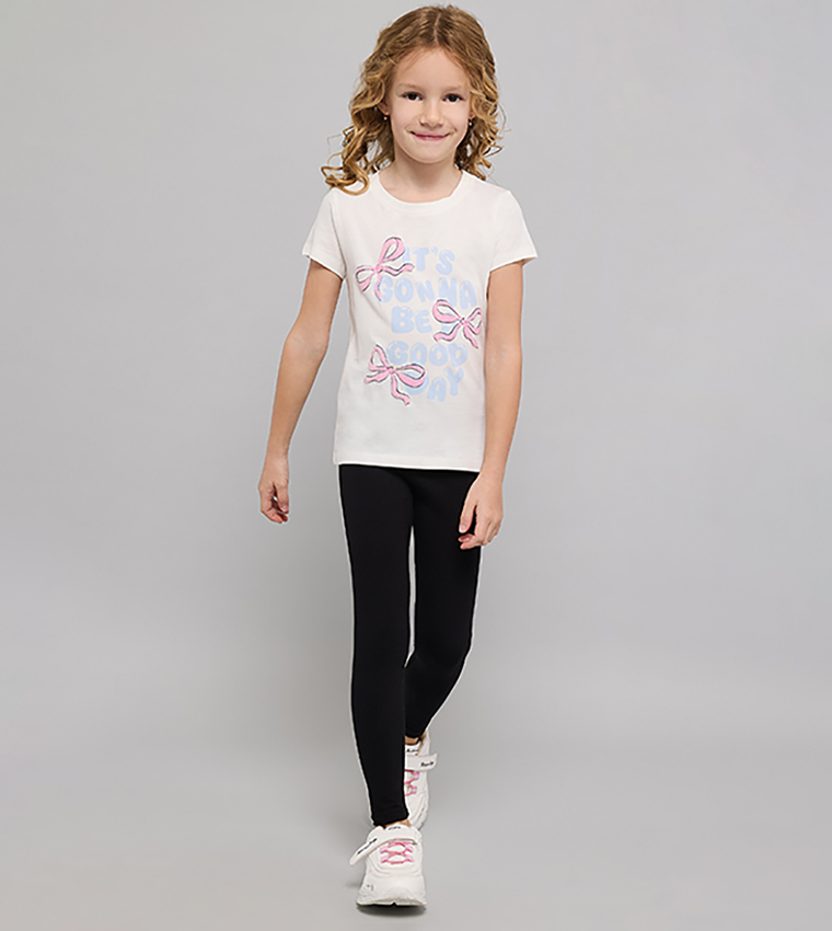 Printed T-Shirt with Crew Neck and Short Sleeves