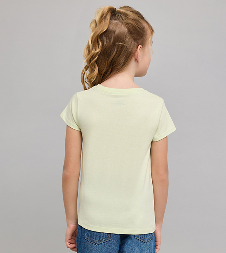 Typography Print T-Shirt with Crew Neck and Short Sleeves