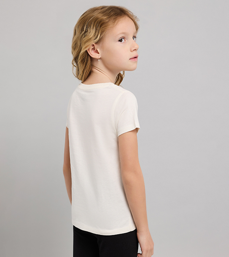 Printed T-Shirt with Crew Neck and Short Sleeves