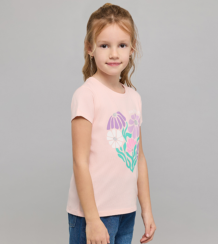 Printed T-Shirt with Crew Neck and Short Sleeves