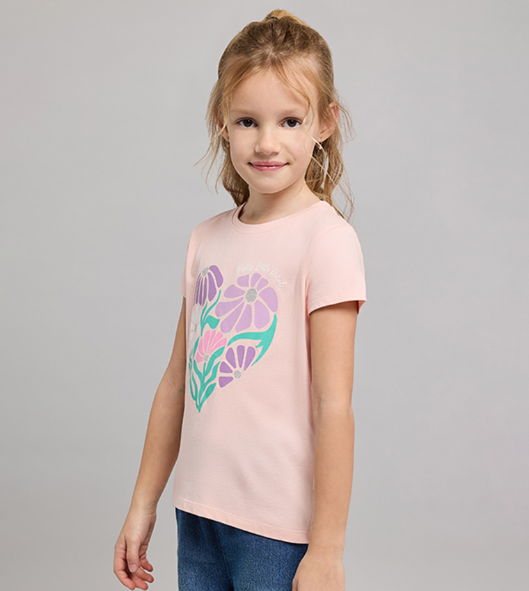 Printed T-Shirt with Crew Neck and Short Sleeves