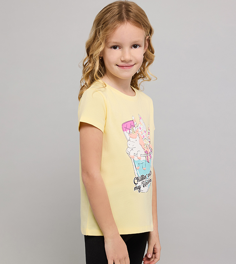 Printed T-Shirt with Crew Neck and Short Sleeves