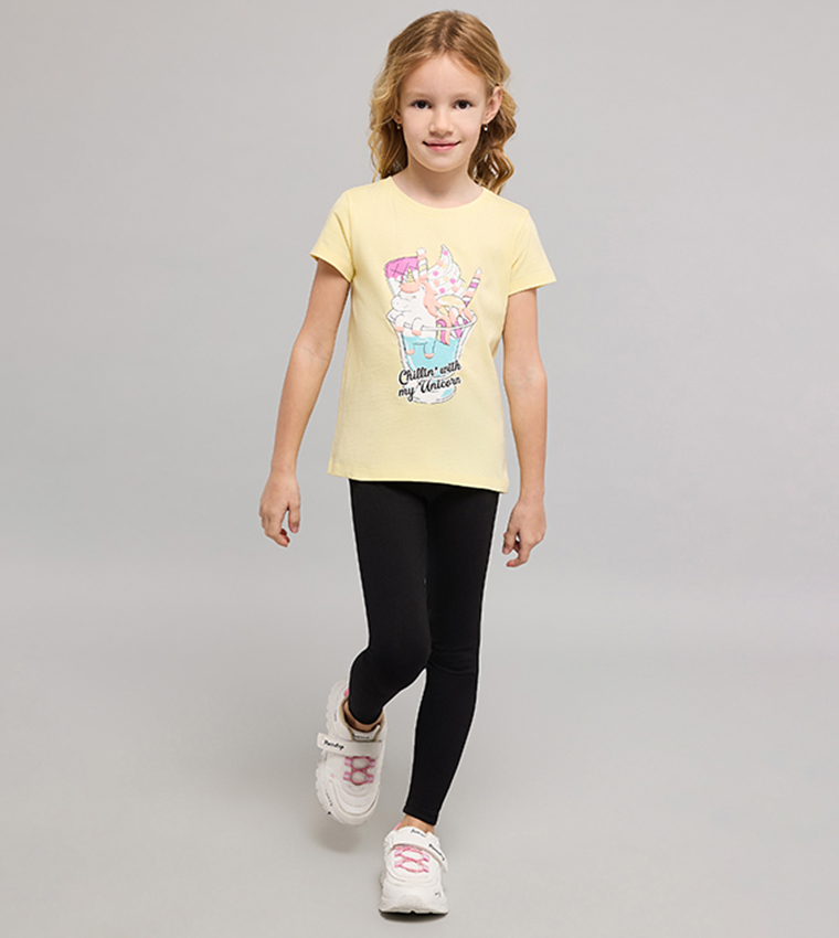 Printed T-Shirt with Crew Neck and Short Sleeves