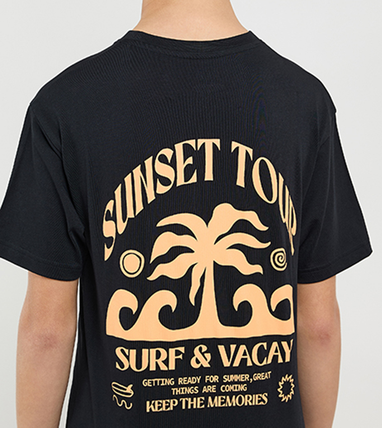 Printed T-Shirt with Crew Neck and Short Sleeves