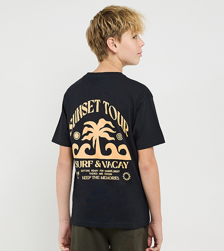 Printed T-Shirt with Crew Neck and Short Sleeves