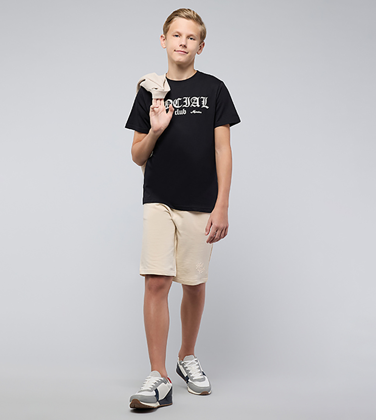 Printed T-Shirt with Crew Neck and Short Sleeves