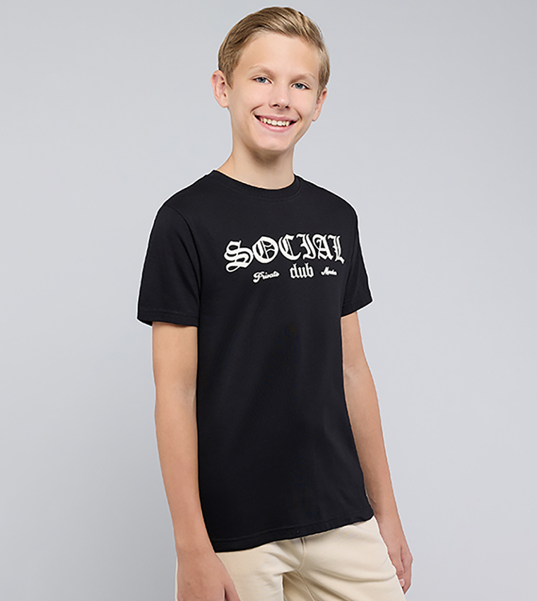 Printed T-Shirt with Crew Neck and Short Sleeves