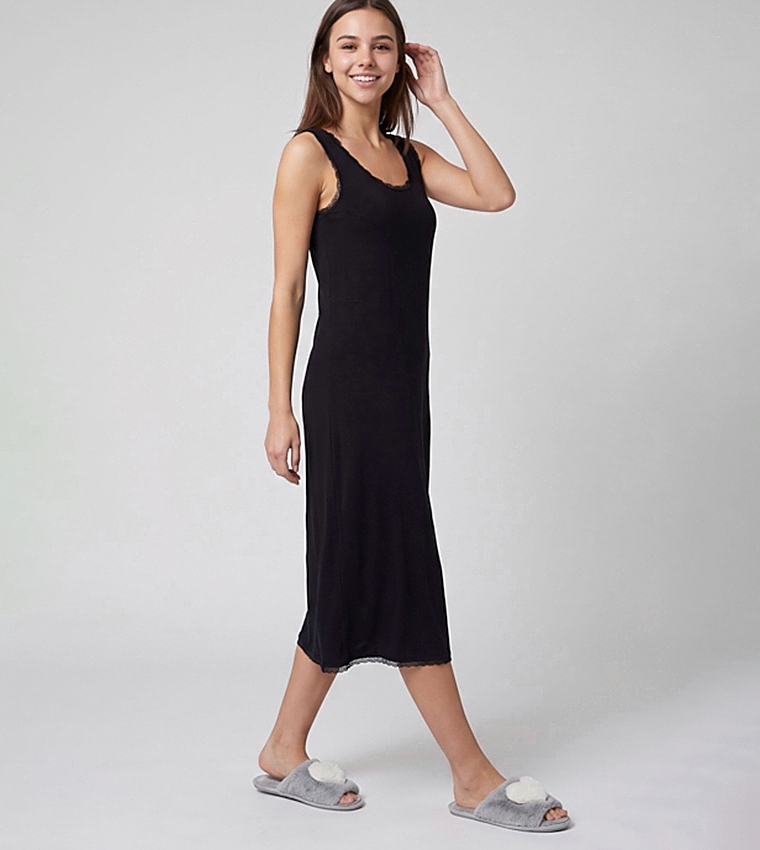 Solid Night Slip Dress