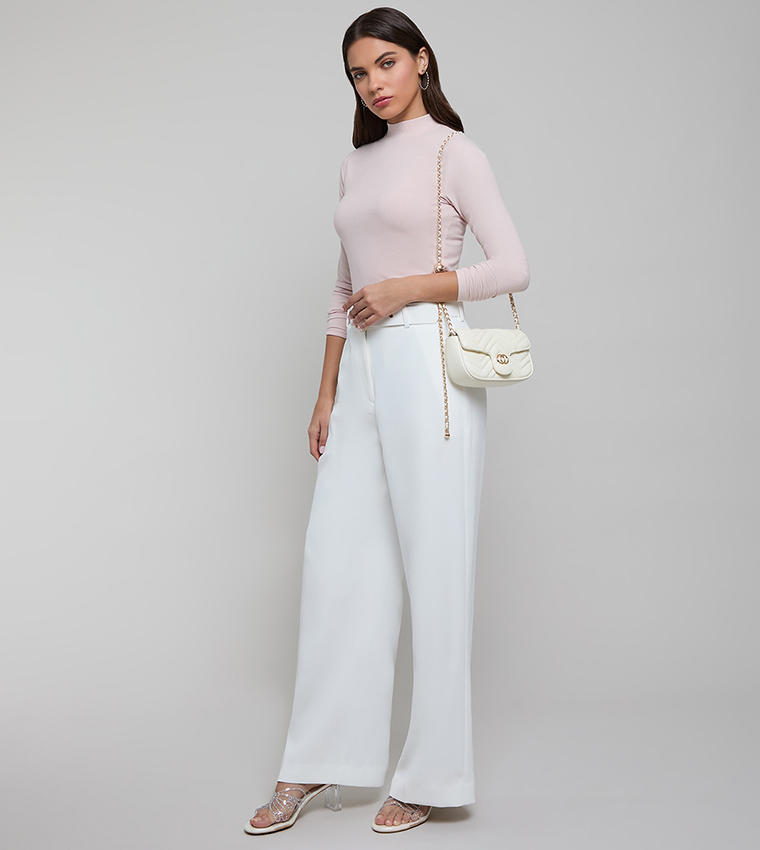 Ribbed Top with Mock Neck and Long Sleeves