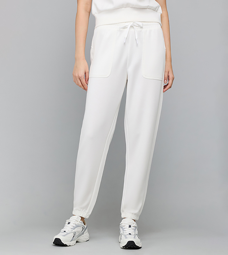 Solid Joggers with Drawstring Waist