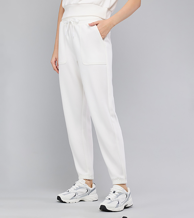 Solid Joggers with Drawstring Waist